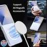 KUGEW for Galaxy Z Flip 7 Case Clear Compatible with MagSafe, Magnetic Slim Fit Crystal Transparent Skin Cover Anti-Yellowing Anti-Slip (Clear)