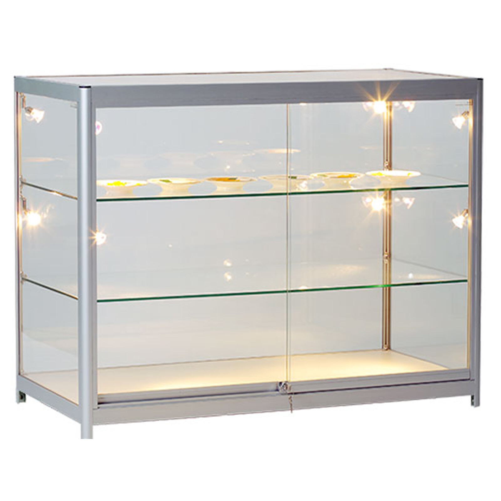 New Professional High Class Aluminum Glass Tower Display Cabinet
