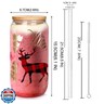 Christmas Cups, 18oz Christmas Iced Coffee Glass Cups with Lids and Straws White Elephant Gifts for Adults Colorful Xmas Tree Elk Tumbler Drinking Glasses Christmas Teacher Gifts for Women Men