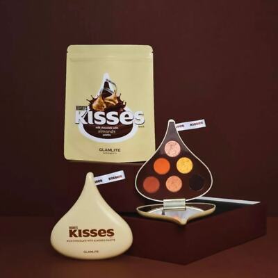 HERSHEY'S KISSES x GLAMLITE Milk Chocolate with Almonds Eyeshadow Palette.