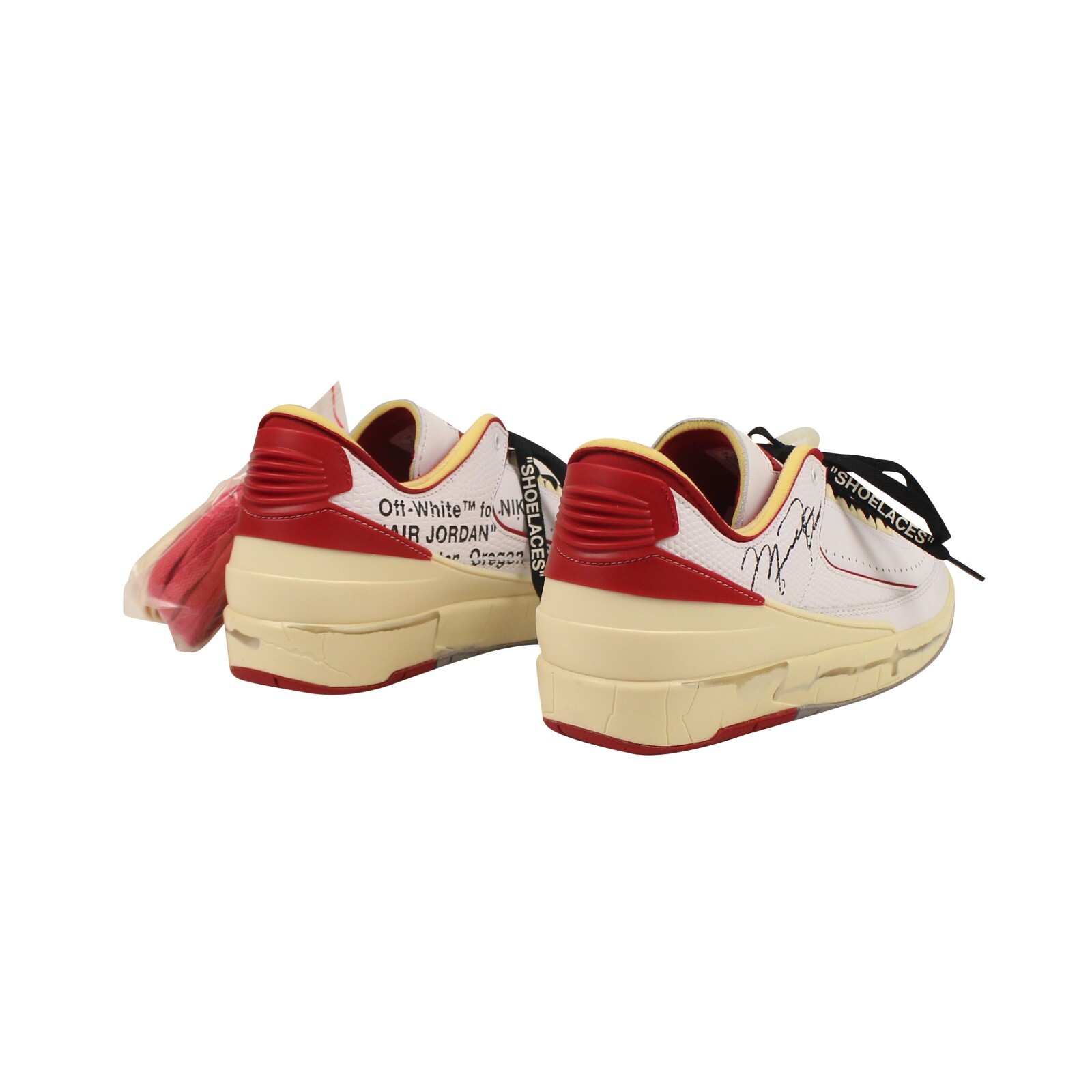 Pre-owned Off-white C/o Virgil Abloh Red Sail Jordan 2 Low Sneakers Size 15 $700 In White And Red