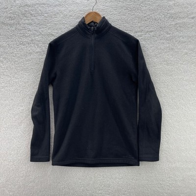 Eddie Bauer Jacket Mens Small Gray Grid Fleece 1/4 Zip Pullover Gorpcore Outdoor