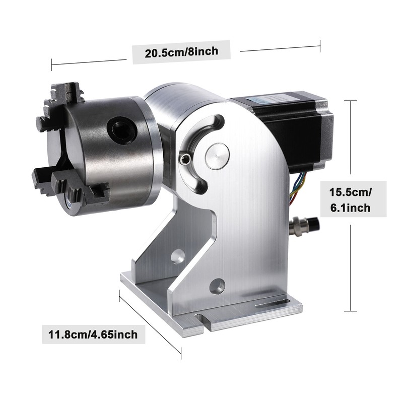 80mm Laser Machine Rotary Engraver Attachment Rotating Axis Fixture