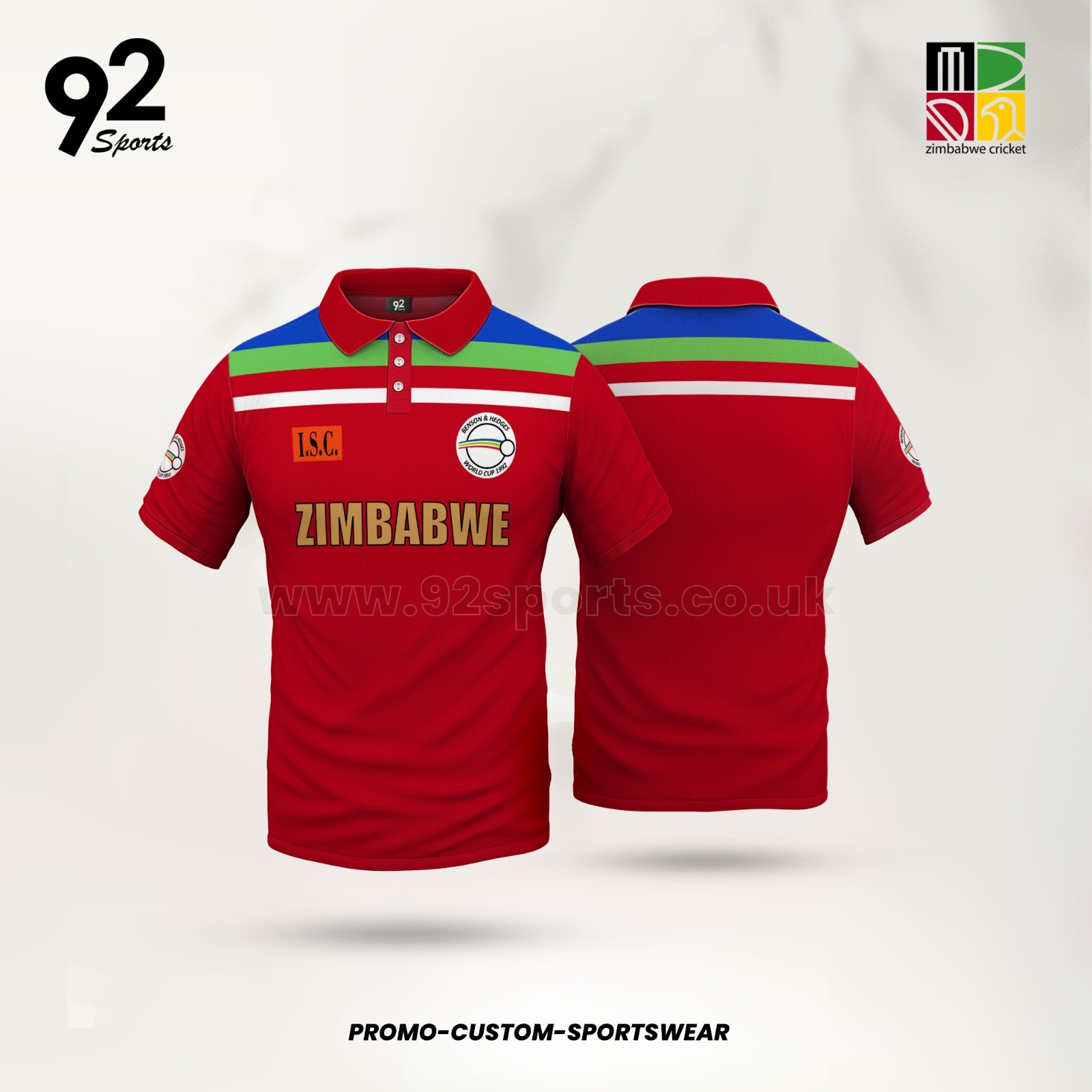 ZIMBABWE ICC CRICKET WORLD CUP 1992 CHAMPION RETRO POLO
