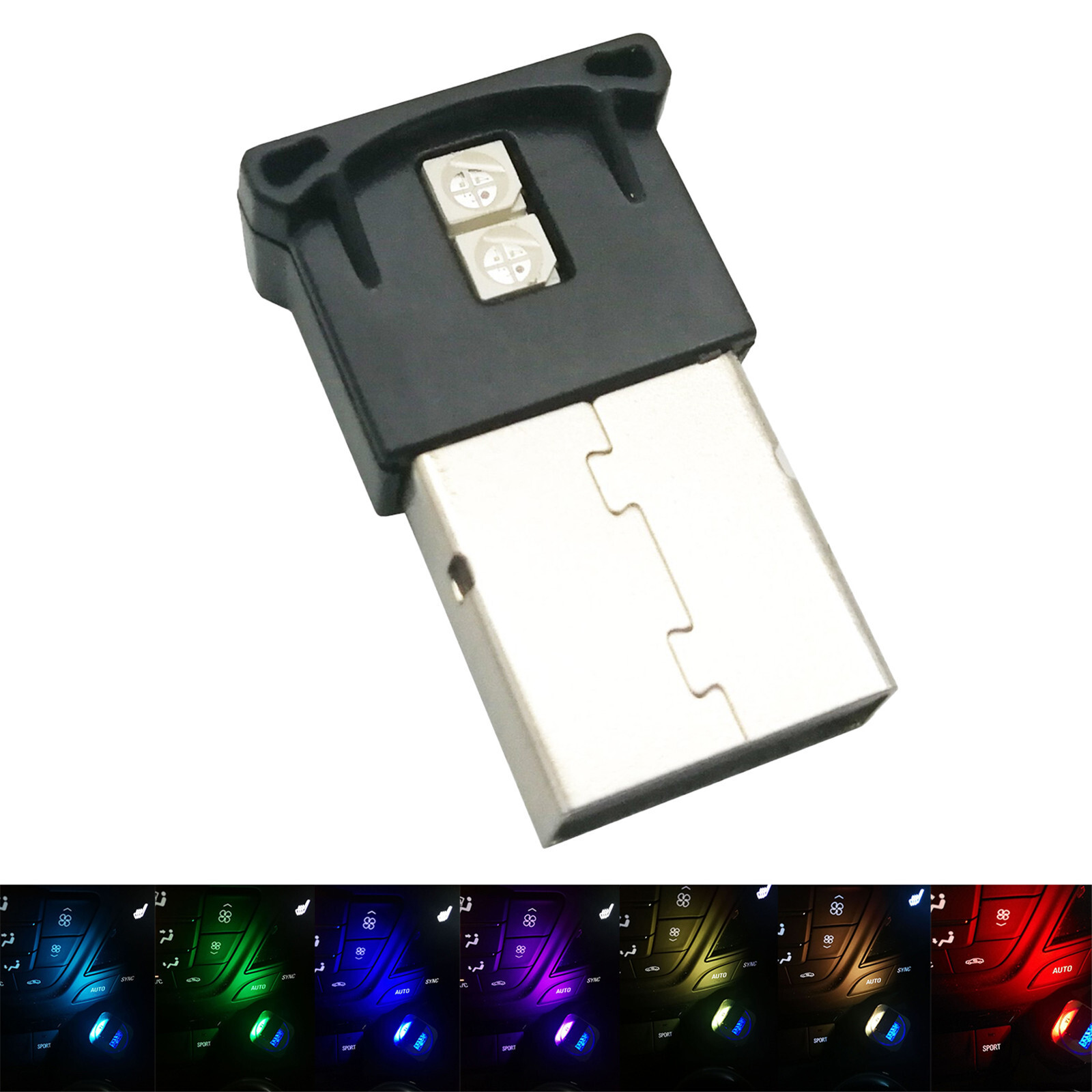 USB Atmosphere Light LED Breathing Light 8 Color Change Gradient RGB
