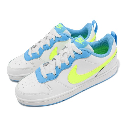 

Nike Court Borough Low 2 GS Summit White Volt Blue Kids Women Casual BQ5448-122, Белый, Court Borough Low 2 Gs