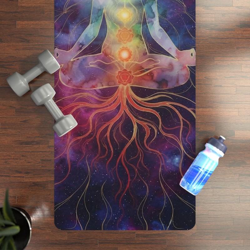 Chakra Meditation Yoga Mat 3mm Non Slip Rubber Suede Travel Fitness