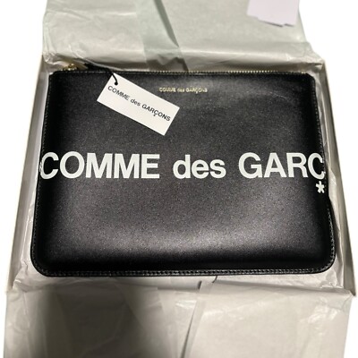 Comme Des Garcons Huge Logo Pouch | 100% Authentic | Black | Unisex CDG Leather