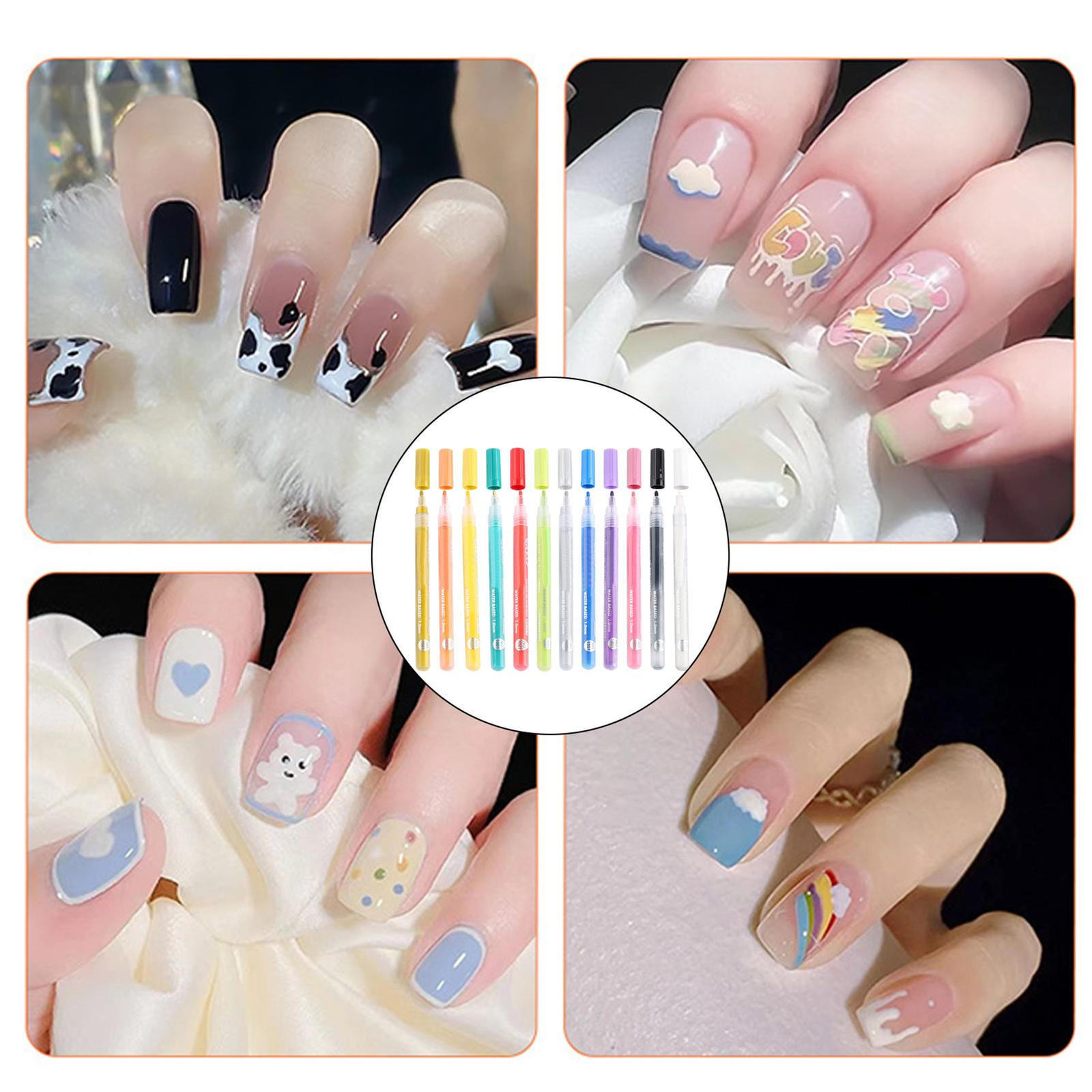 12Pcs 3D Quick Dry Nail Art Kit Nail DIY Accessories, For Gel Nail Polish