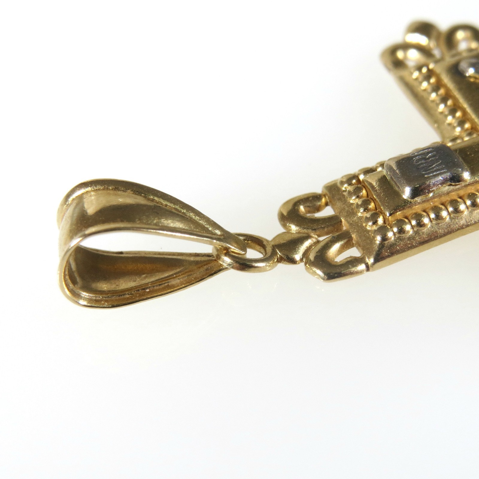 14k Yellow White Gold Cross Pendant Religious Charm  2.7 GRAMS 1 1/2