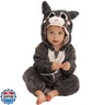 HAHASHOW Baby Winter Hooded Romper Jumpsuit Unisex kids Flannel Romper Halloween Toddler Cartoon Animal Costume 12-18 Months,Gray Cat