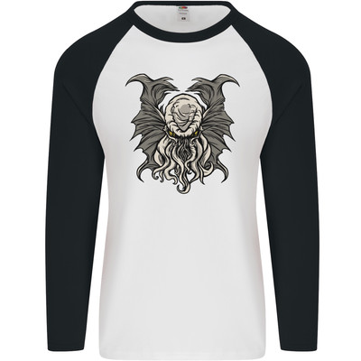 Cthulhu Entity Kraken Mens L/S Baseball T-Shirt
