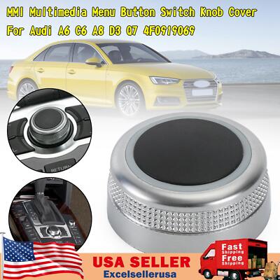MMI Multimedia Menu Button Switch Knob Cover For Audi A6 C6 A8 D3 Q7 UE