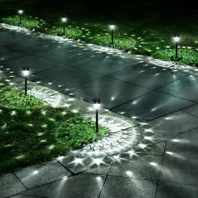 Super Bright Solar Lights, Waterproof 10 Pack, Dusk to Dawn Up to 12 Hrs Sola...