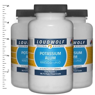 Potassium Alum 1.5 lb Total (3 Bottles) Food Grade Fine Powder USA SELLER