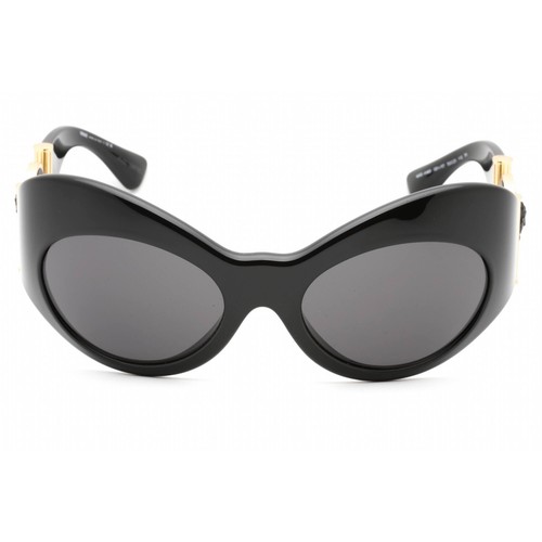 Pre-owned Versace Women's Sunglasses Black Plastic Cat Eye Full Rim Frame 0ve4462 Gb1/87 In Gray