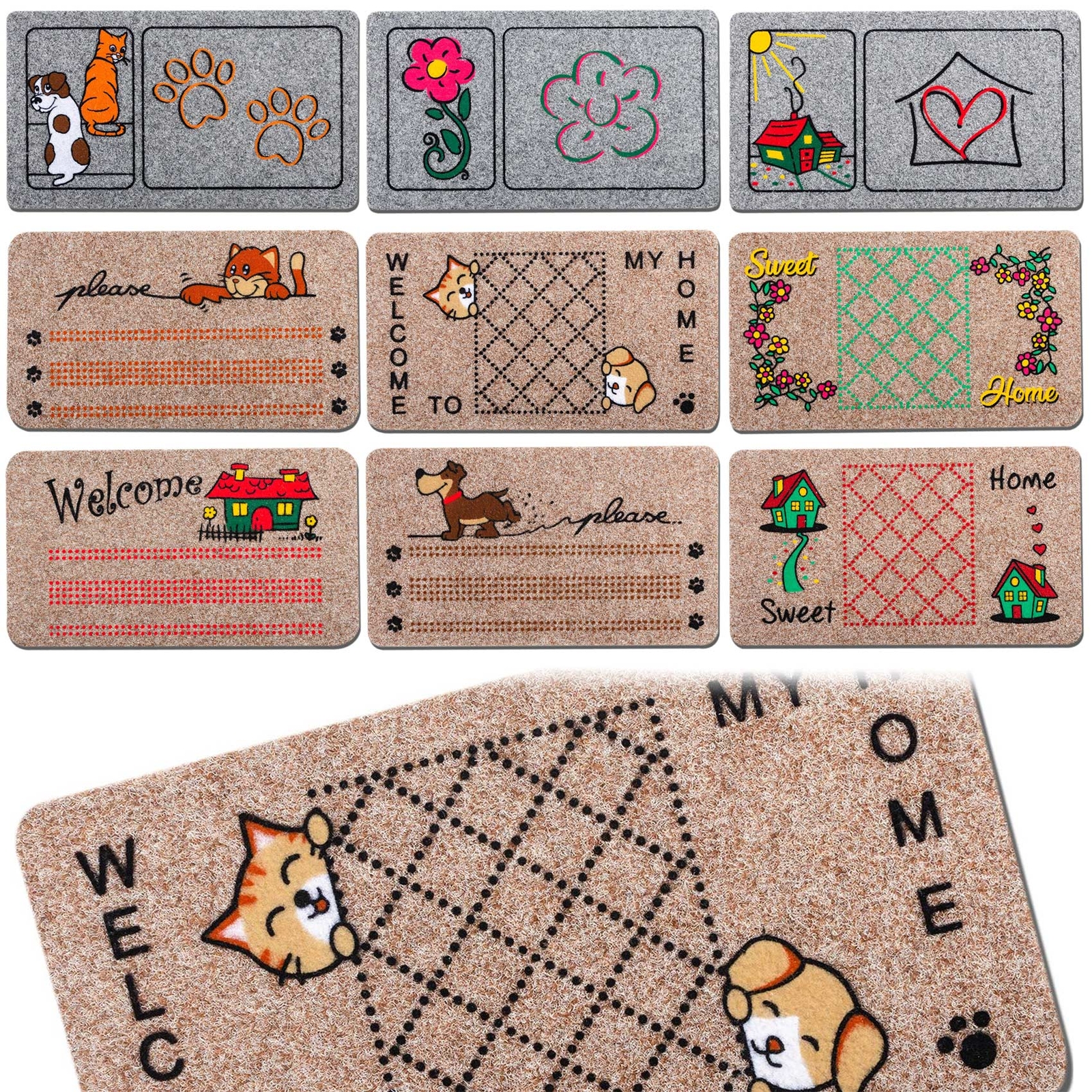 Fußmatte Schmutzfangmatte Türmatte Fußabtreter Schmutzmatte Türvorleger 40x70cm