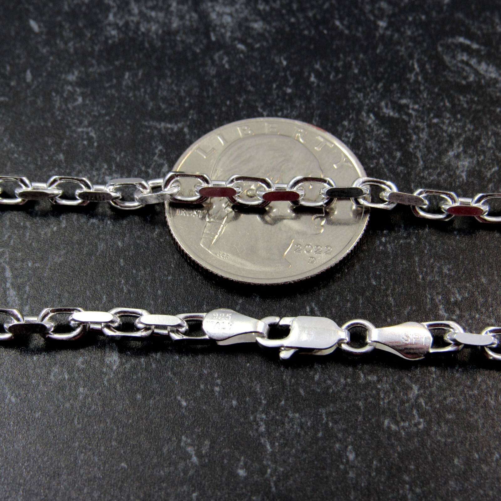 Solid 925 Sterling Silver Men's Italian Forzatina / Anchor / Cable Link Chain