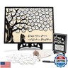 HYMENEX Wedding Guest Book, Guest Book Alternatives for Guests to Sign Wedding Guest Book Alternative Guest Book Wedding Reception with Wooden Hearts for Wedding Anniversary Baby Shower (Black)