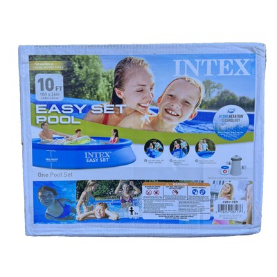 Intex 10' x 24'' Easy Set Inflatable Above Ground Pool w/ Filter 28117EH Open Box