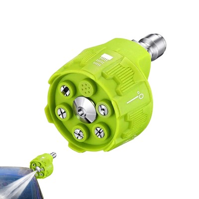 High Pressure Washer Spray Nozzle 6-In-1 Adjustable Quick Changeover 1/4 Inch
