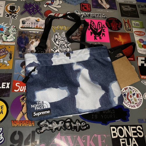 Supreme The North Face Bleached Denim Print Shoulder Bag