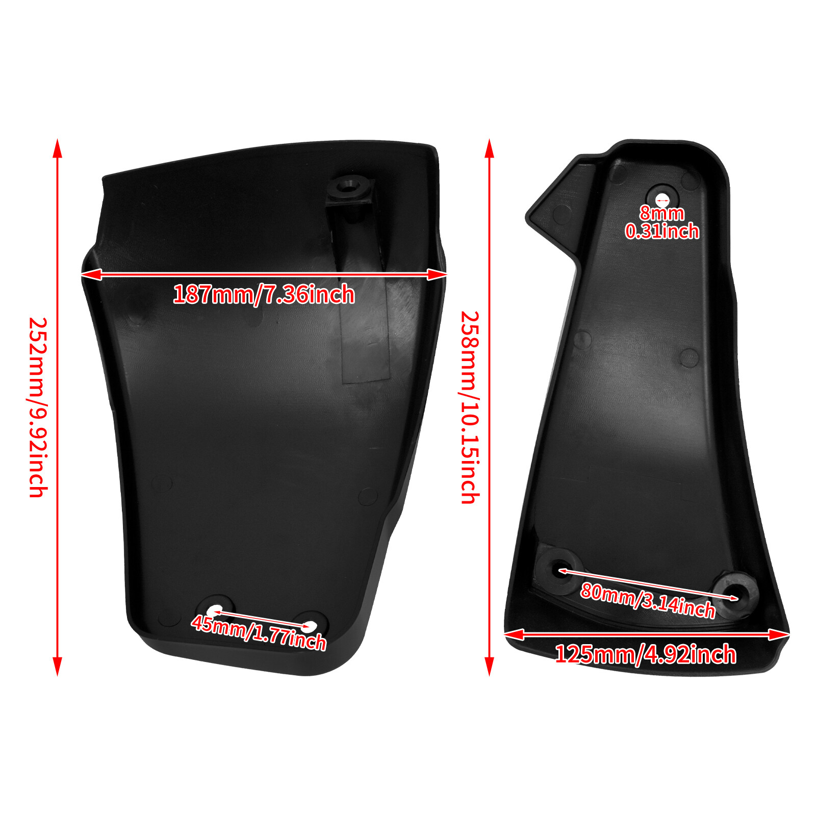 Black Battery Side Fairing Covers Fit For Harley M8 Softail FXLRS FXBB 2018-23
