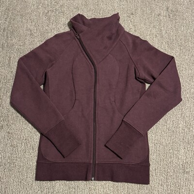Lululemon Womens 6 Cozy Cuddle Up Jacket Full Zip Fleece Bordeaux Purple