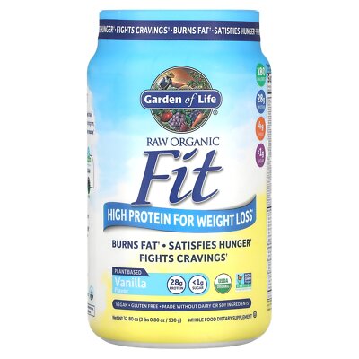 RAW Organic Fit, Продукт с высоким содержанием белка для похудения, ваниль, 32,8 унции (930 г)