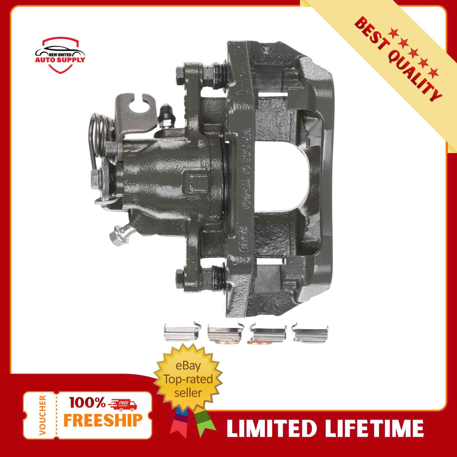 18-B5264 Rear Left Brake Caliper w/Bracket 10-12 Ford Taurus Lincoln MKS