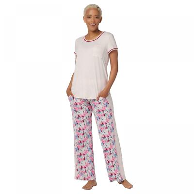 nWT Cuddl Duds Womens Cool & Airy Jersey Color-Block Print Pajama Set. A346857 S