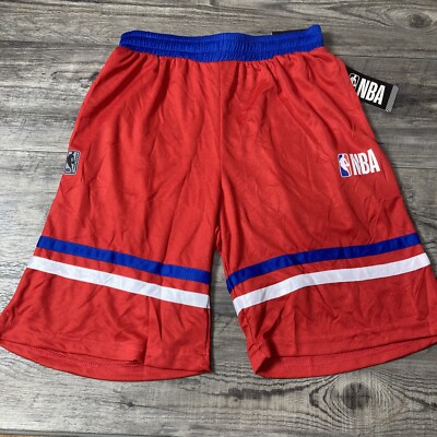 NBA Shorts NWT Mens Medium  Basketball Shorts W/Pockets Red NBA LOGO