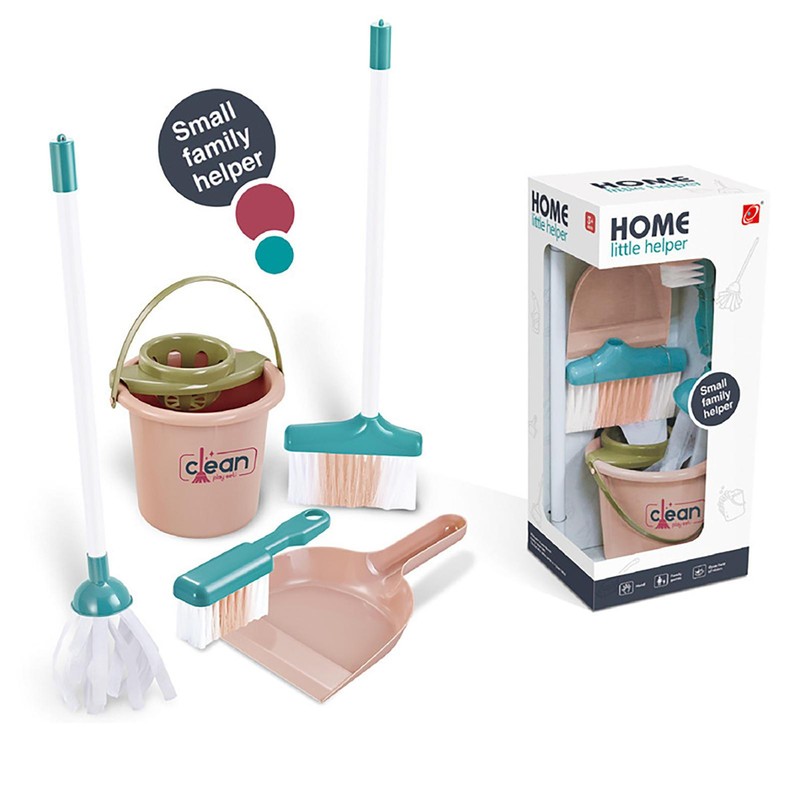 Kids Cleaning Set Toddler Sweeping Pretend Play Toy Broom Mop Gift