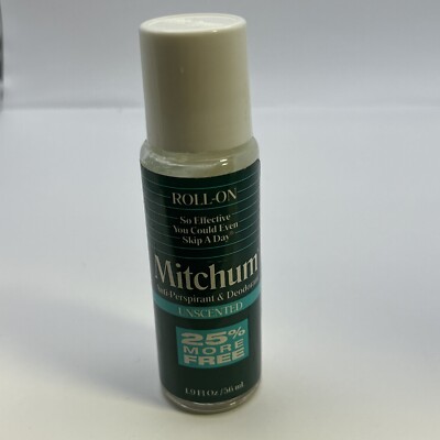 Mitchum Anti-Perspirant & Deodorant, Clear Roll-On 1.5 Oz Glass Bottle UnScented