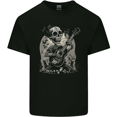 Musica Rock Simbologia Chitarra Teschio T-Shirt 100% Cotone - Foto 5