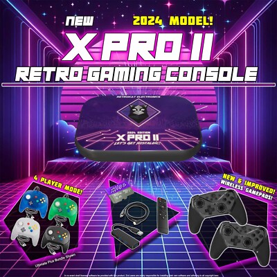 X Pro 2 Retro Game Console 50000 Retro Video Games WiFi 4k HDMI TV 4 Controllers
