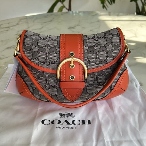 NWT COACH Soho Flap Bag In Signature Jacquard Sun Orange NWT COACH Soho Flap Bag In Signature Jacquard Sun Orange