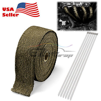 Titanium Exhaust Pipe Insulation Thermal Heat Wrap 2"x50' Motorcycle Header