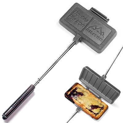 Double Pie Iron Sandwich Maker for Camping Cast Iron Campfire Pie Coker Campfire