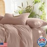 Wake In Cloud - Cotton Duvet Cover Set, Queen Size, Dusty Rose Pink, 100% Washed Cotton, Linen Like Textured, Breathable Percale Durable Comfy Farmhouse Neutral Bedding Set, 3 Pieces
