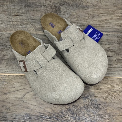 Birkenstock Boston Leather Clog Sandals | Taupe — Women's