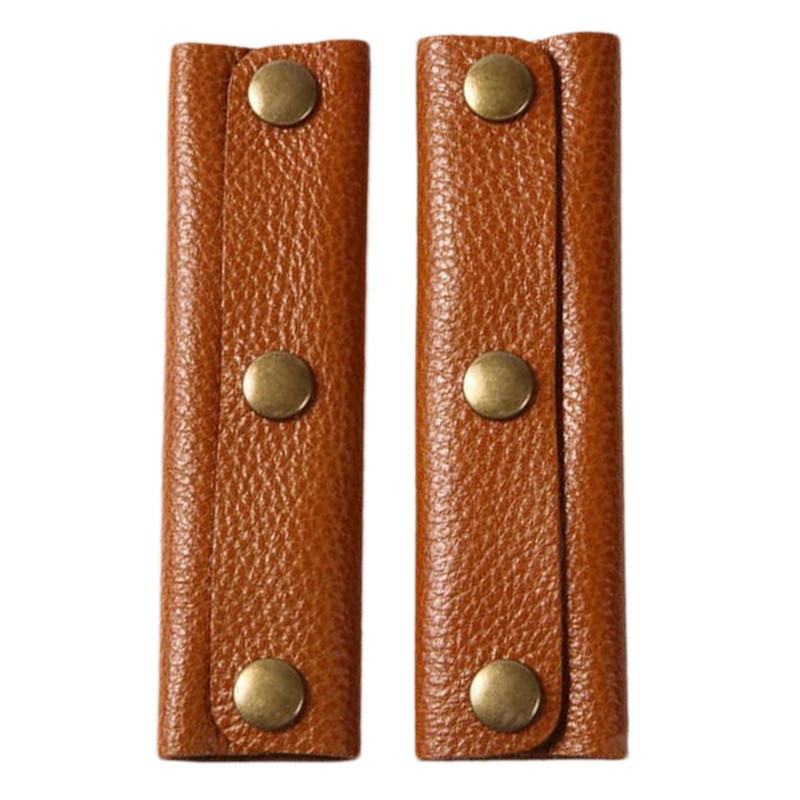 2Pcs Leather Handle Wrap Grip Sleeve Bag Straps Luggage Bag Handle Protector