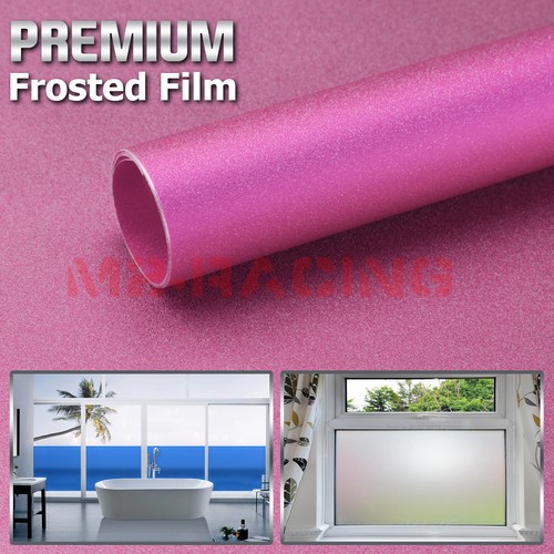2pcs 4"x8" Sample Pink Frosted Glass Bathroom Window Security Privacy Sticker