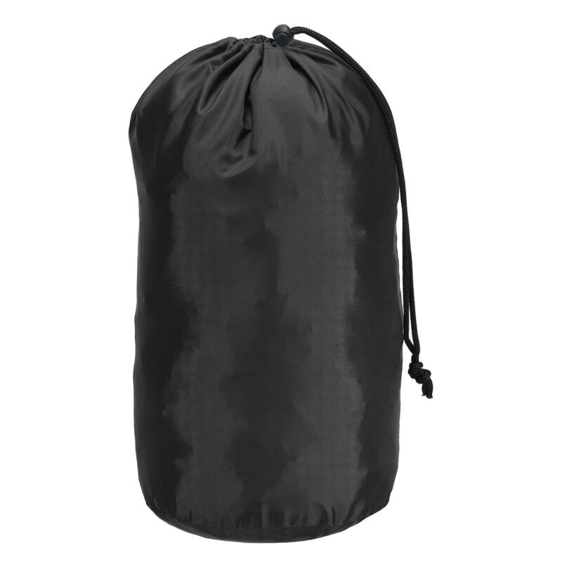 Stuff Sack, 6x12.5" Waterproof Outdoor Drawstring Bag for Camping, Black