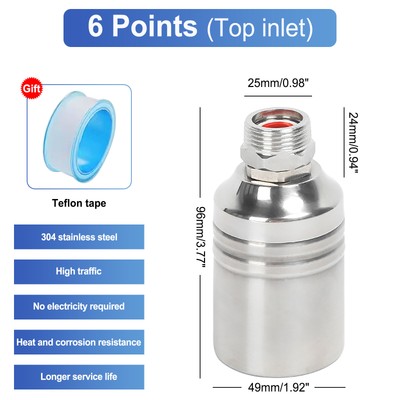 Fully Automatic Water Level Control Float Valve Ball Stainless Steel Tap Fitting