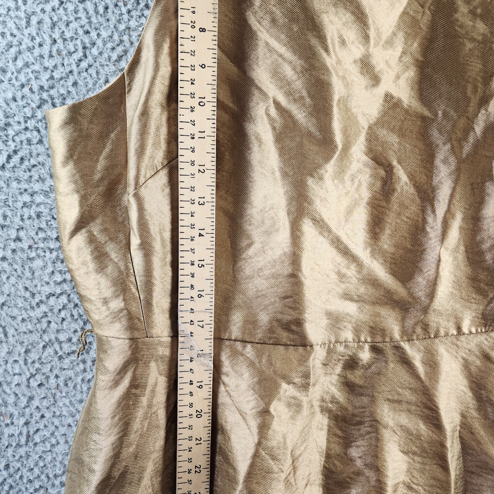 Lauren Ralph Lauren Metallic Twill Cocktail Dress Women's 12 New Bronze Back Zip - Picture 9 of 13