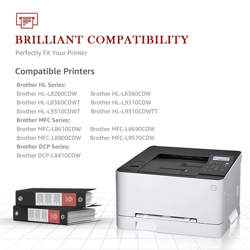 4 Pack TN436 Toner Cartridge TN433 For Brother MFC-L8900CDW L9570CDW HL-L8360CDW