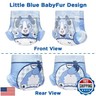 Littleforbig Adjustable Hook-and-Loop Fastener Closure Adult Printed Cloth Back Diaper 2 Pieces - Little Blue BabyFur (Medium 28