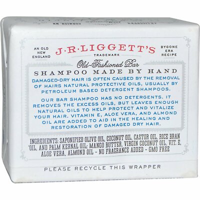 J.R. Liggett's, (2 Pack) Old-Fashioned Bar Shampoo, Moisturizing Formula, 3.5 oz