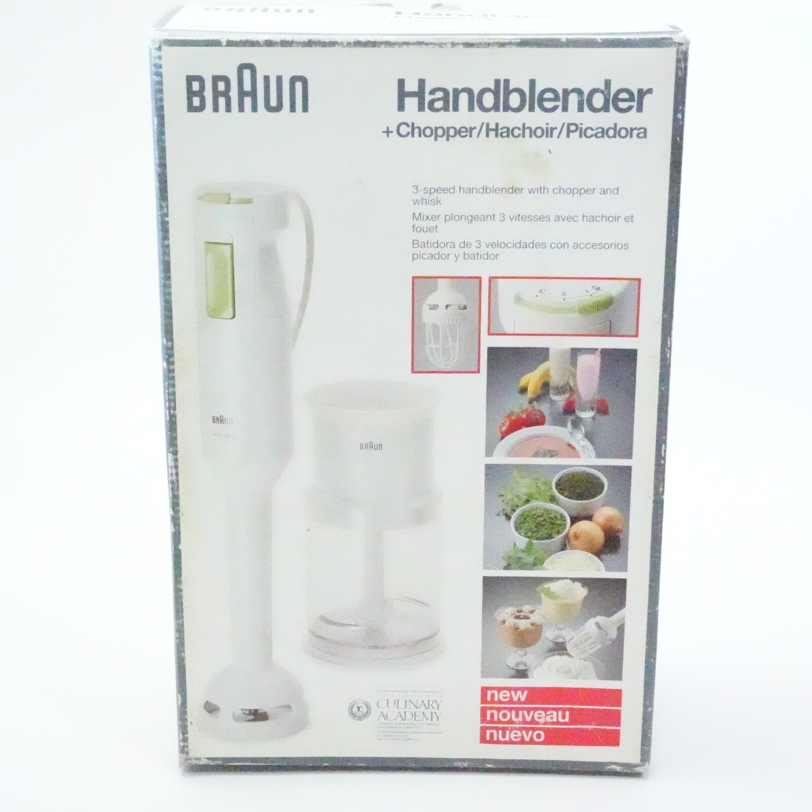 Vintage Braun MR395 4164 Immersion Stick Hand Blender Chopper Set